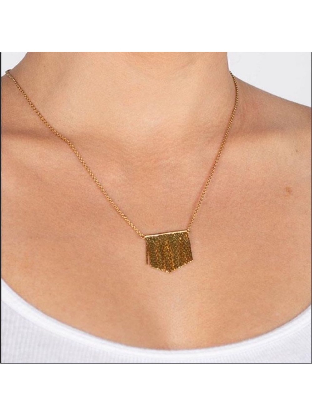 Uncommon James Gold Textured Fringe Pendant Necklace - Picture 2 of 2